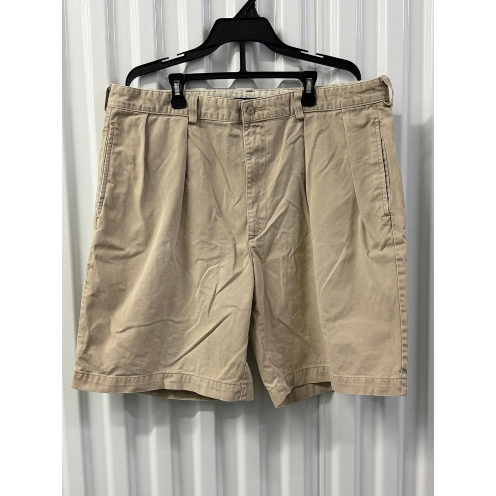 Polo Ralph Lauren Tyler Shorts Mens 38 Khaki Good Pleated Chino Made in USA